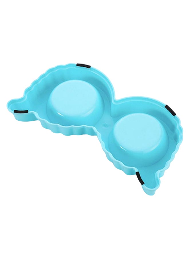 Removable Dual Pet Feeding Bowl Blue/Silver - Image 4