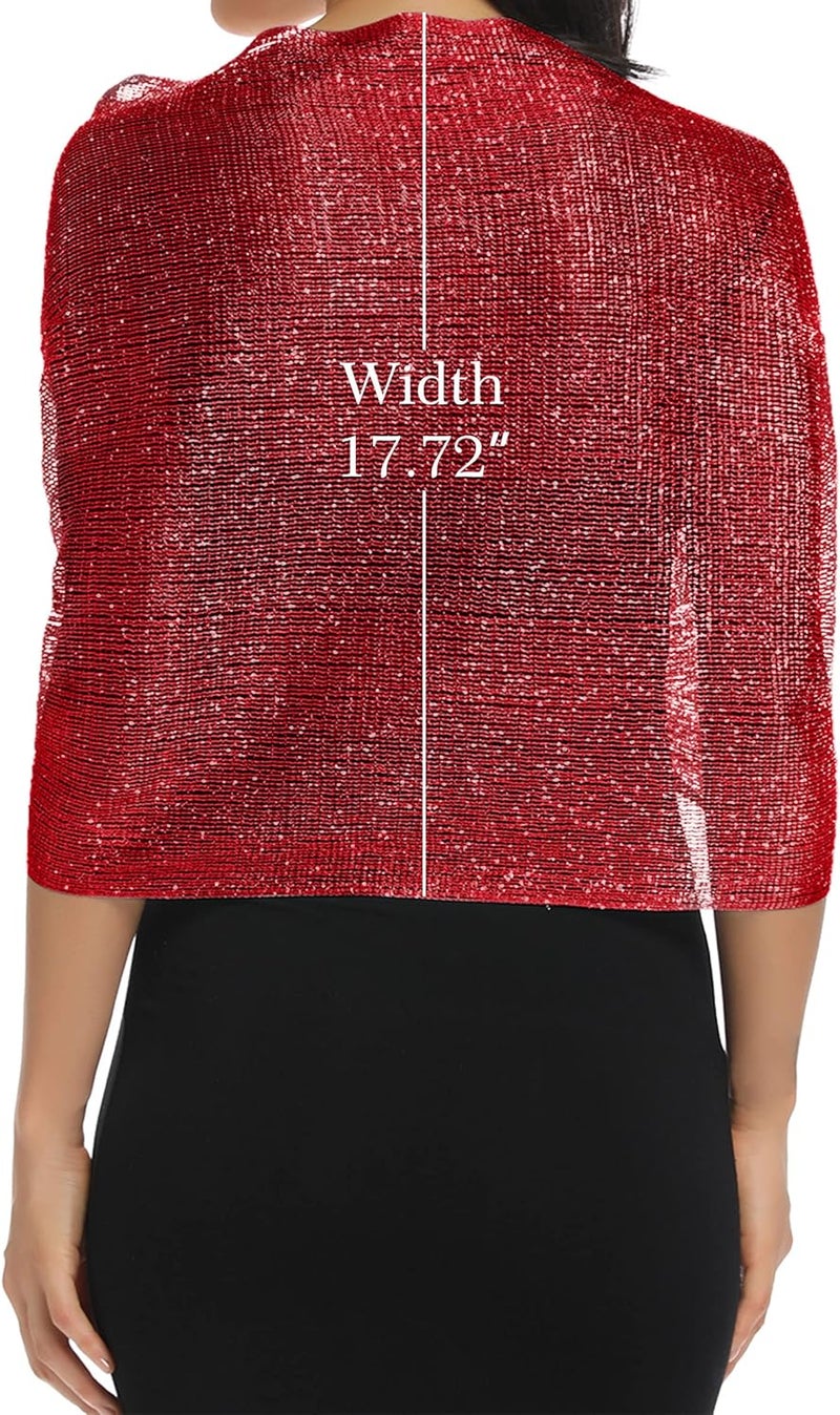 Rheane Shawls and Wraps for Evening Dress, Sparkle Shawls for Women with Buckle - Elegant Wedding Party Formal Shoulder Wrap - Image 3