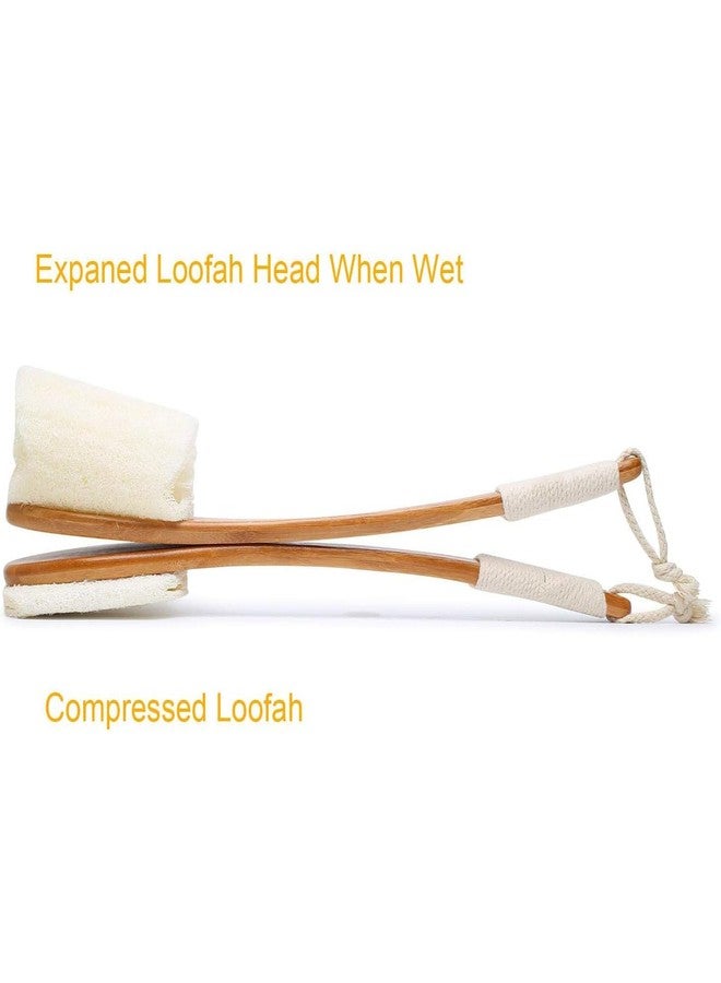 Relatable Exfoliating Back Brush with Long Wooden Handle, Natural Loofah (Natural Exfoliating Loofah) - Image 4