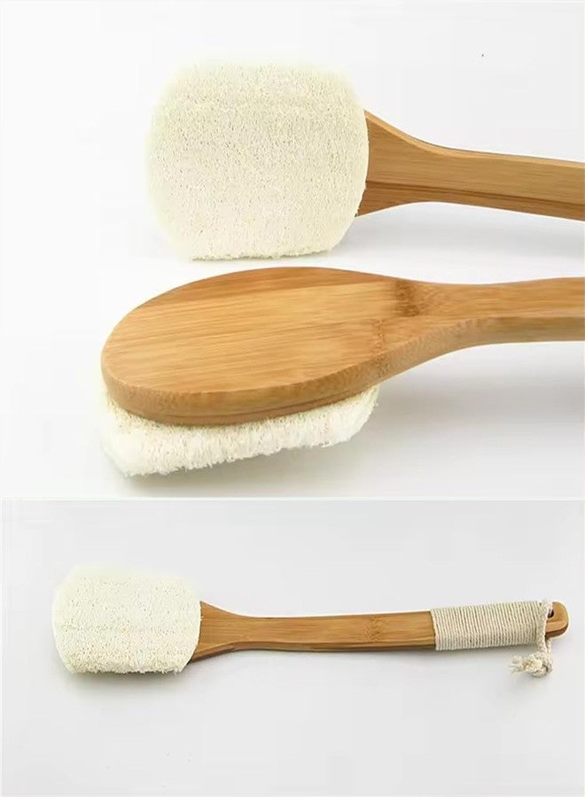Relatable Exfoliating Back Brush with Long Wooden Handle, Natural Loofah (Natural Exfoliating Loofah) - Image 5