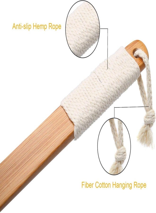 Relatable Exfoliating Back Brush with Long Wooden Handle, Natural Loofah (Natural Exfoliating Loofah) - Image 2