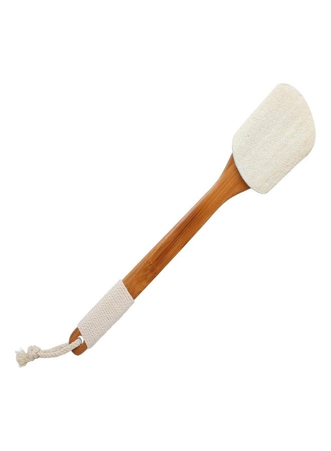 Relatable Exfoliating Back Brush with Long Wooden Handle, Natural Loofah (Natural Exfoliating Loofah) - Image 1