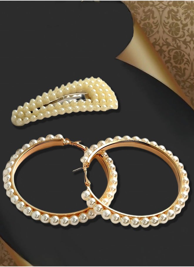 Just Peachy - Just Peachy Gold-Toned Contemporary Earring Clip Combo ? Elegant & Modern Design, Versatile Gold-Toned Finish, Perfect for Any Occasion, Comfortable Clip-On Style, Ideal for Fashion-Forward Looks - Image 1