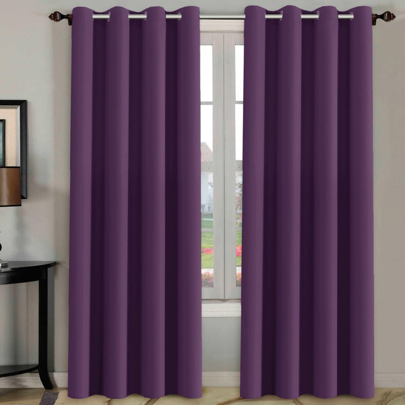 HVERSAILTEX Blackout CurtainsDraperiesDrapes for Bedroom 108 Inches Long Extra Long Thermal Insulated Window Treatment Light Blocking Grommet Privacy Curtains Plum Purple 2 Panels