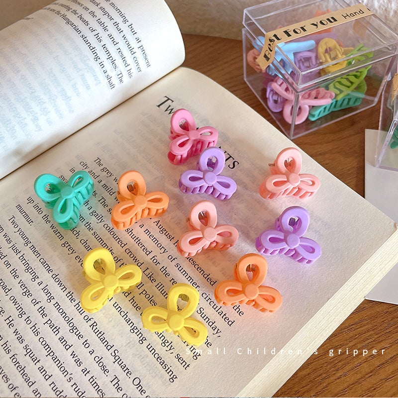 Generic Mini Scrub Hair Claw Clips for Fringe J1039D candy color bow tie (10 boxes)
