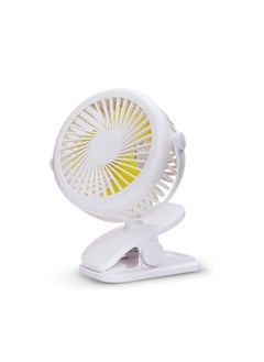 Portable Handheld Fan USB Charging Desktop Mini Fan Compact Handheld Office Clip Mute 3 Speed ​​Color: White
