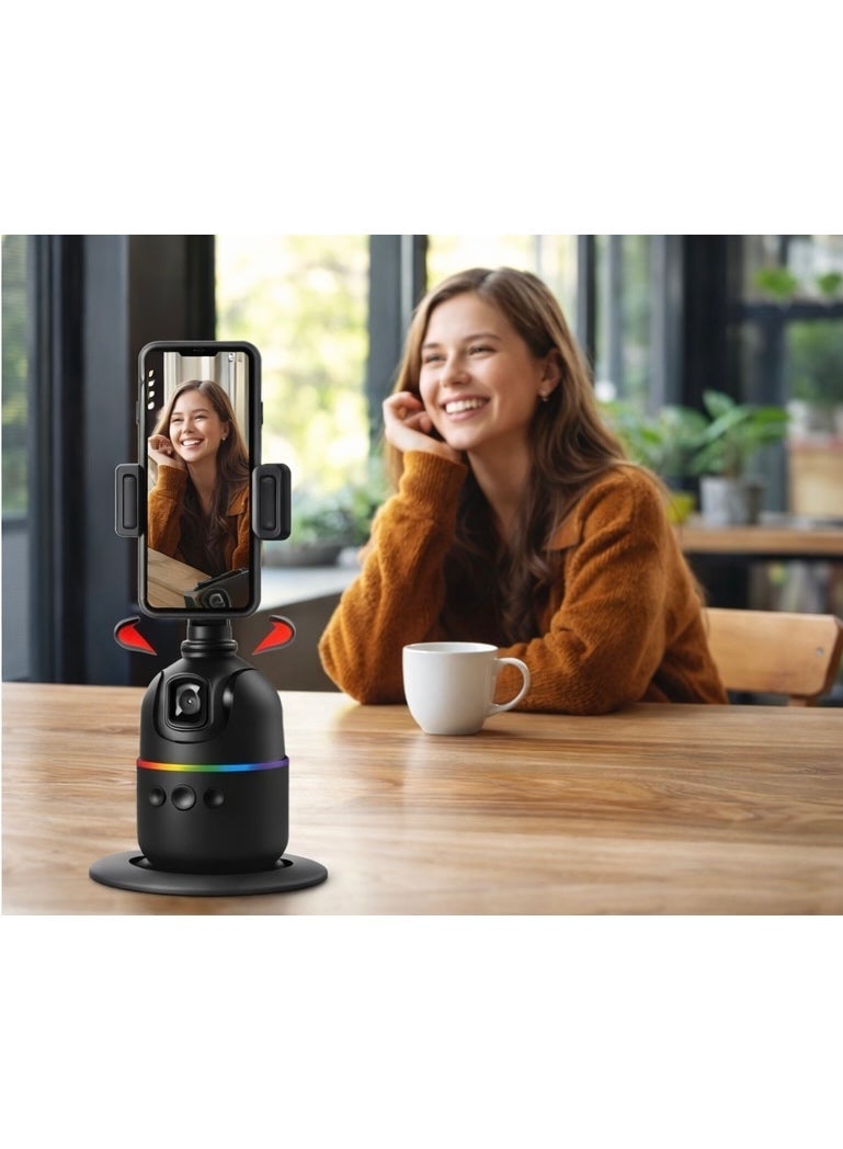P03 Auto Face Tracking Desktop Gimbal 360° Smart Phone Holder – AI Intelligent Tracking, No App Required, 1/4” Tripod Mount, Gesture Control, Selfie Stick Tripod Stand - Image 2