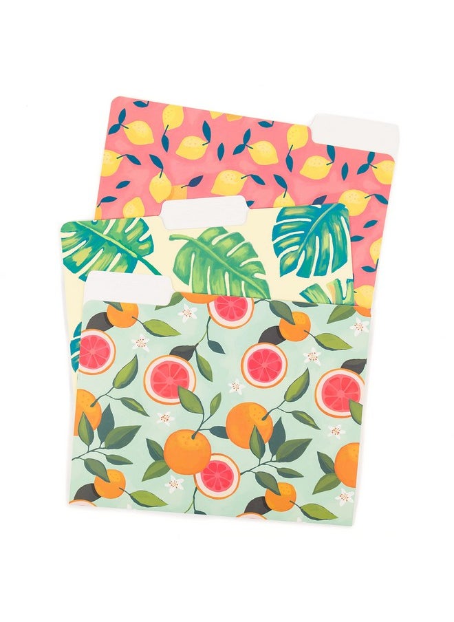 U Brands Fashion File Folders Set, Office Supplies, Citrus Squeeze, Fsc Certified, Assorted Styles 6 Count  - Image 1