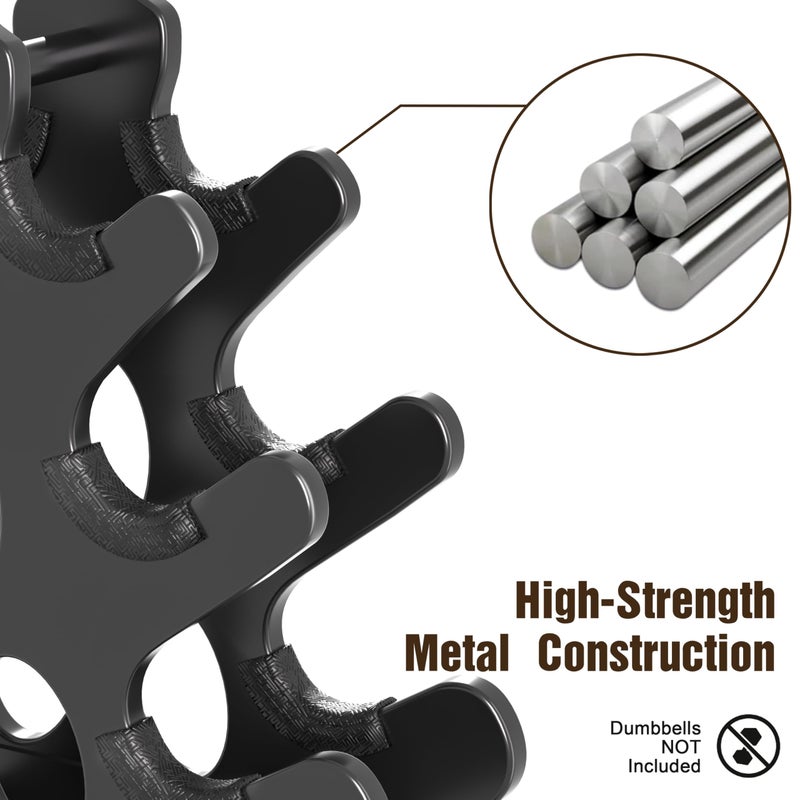 Josmimic 5-Tier Dumbbell Rack Stand Only Weight Holder Home Gym Storage Weight Tree (No Dumbbells) - Image 2