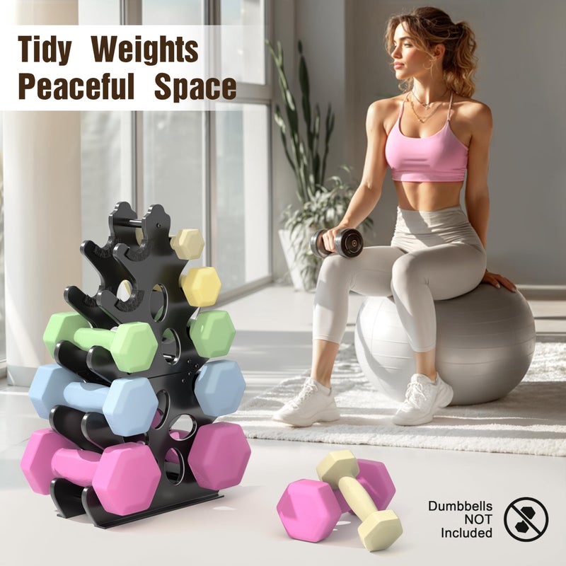 Josmimic 5-Tier Dumbbell Rack Stand Only Weight Holder Home Gym Storage Weight Tree (No Dumbbells) - Image 5