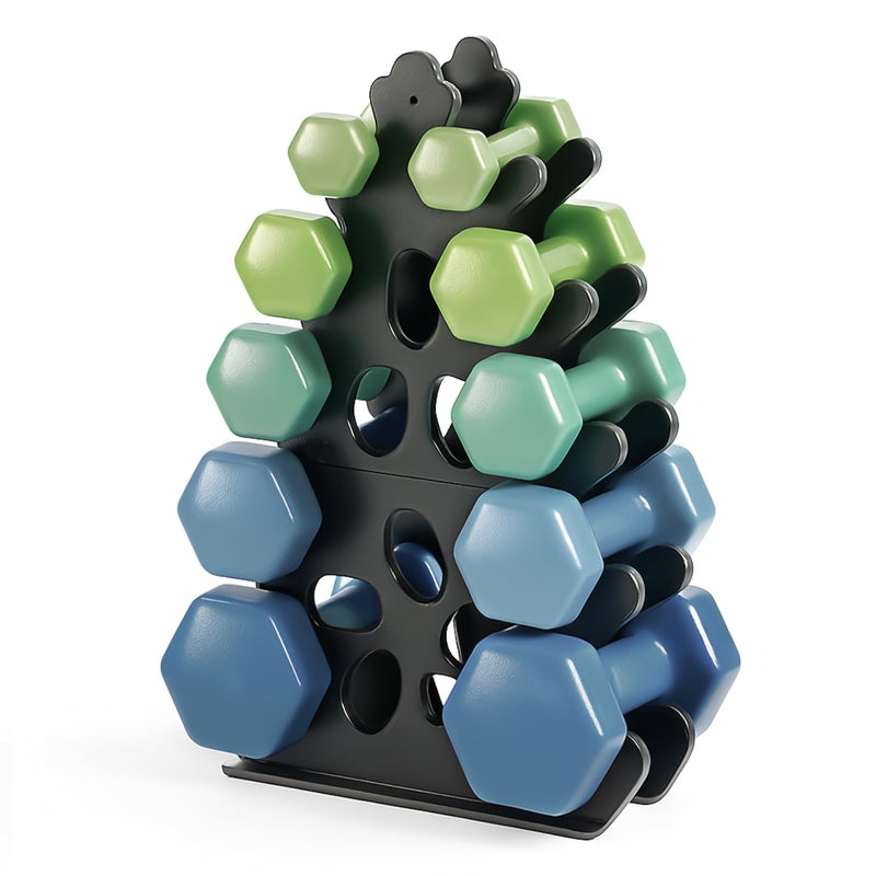 Josmimic 5-Tier Dumbbell Rack Stand Only Weight Holder Home Gym Storage Weight Tree (No Dumbbells) - Image 1