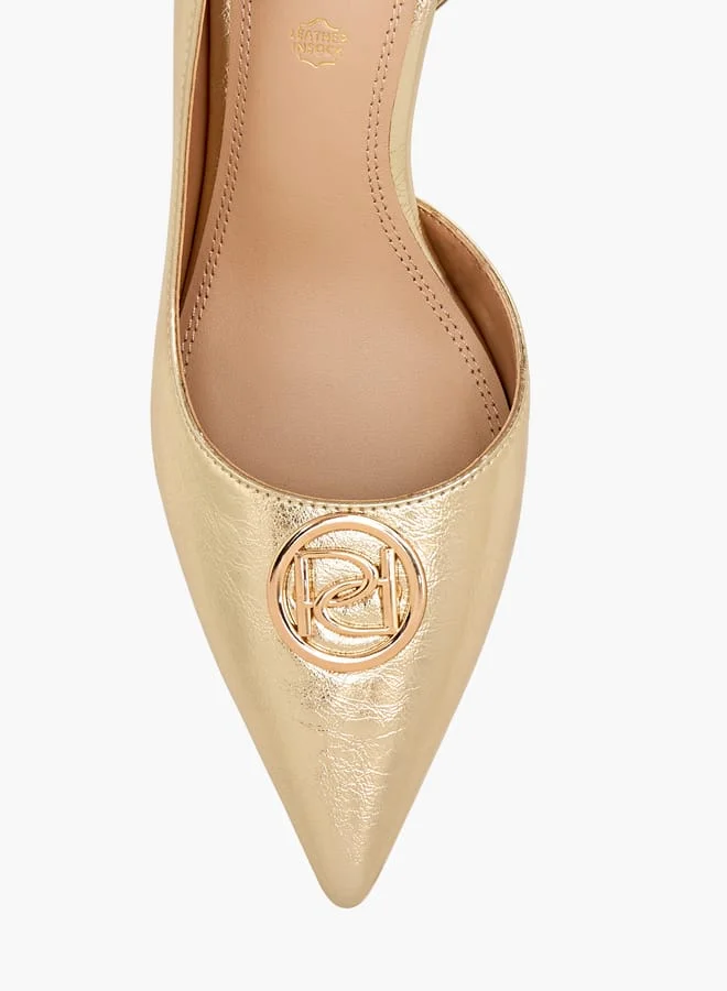 Paprika Women Logo Accent Slip-On Shoes with Stiletto Heels