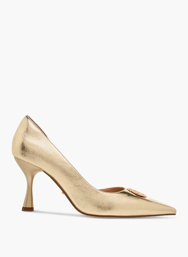 Paprika Women Logo Accent Slip-On Shoes with Stiletto Heels
