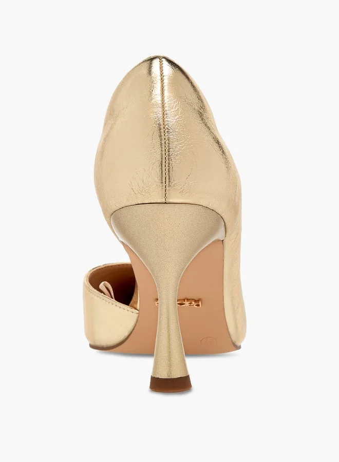 Paprika Women Logo Accent Slip-On Shoes with Stiletto Heels