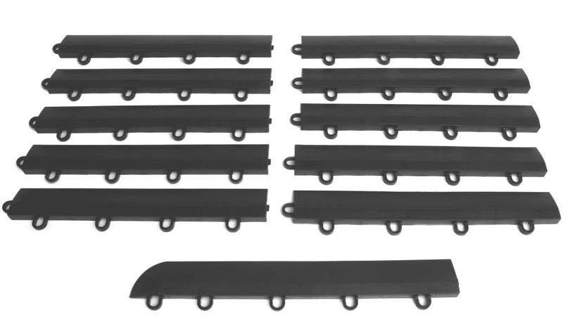 Big Floors Female Transition Edge Kit, Durable Interlocking Modular Garage Floor Edging, Compatible with RaceDeck, GarageTrac and GarageDeck Products, (11 Piece), Graphite - Image 1