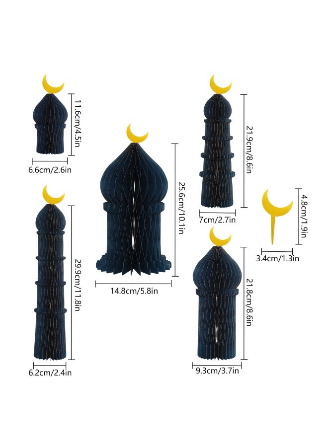 زينة طاولة مسجد ورق خلوي مطوي لرمضان مبارك، ديكور قصر هلال لعيد الفطر، زينة مناسبات حفلات مسلمة - Image 2