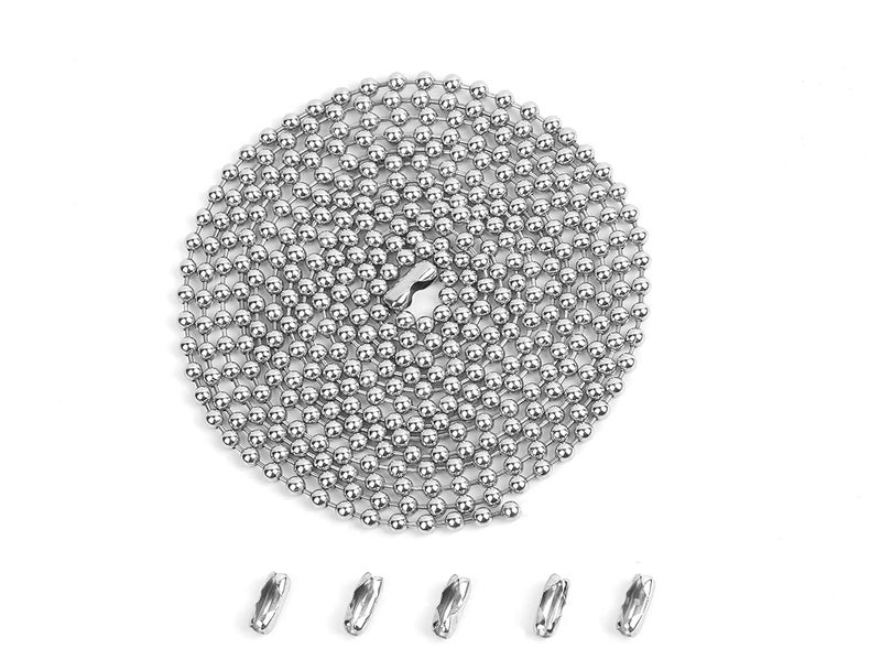 Luanxu 4.5 mm Stainless Steel Bead Chain for Blinds & Shades with 5 Connectors, Fix or Replace for Broken Roller Shade Chain, Great Pulling Force & Rustproof (#10, 3 Meters) - Image 3