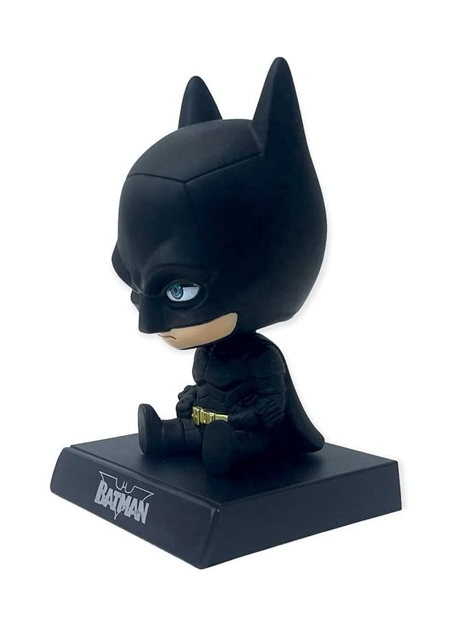 Super Hero Batman 2 Action Figure Bobblehead with Mobile Holder for Car Dashboard, Office Desk & Study Table