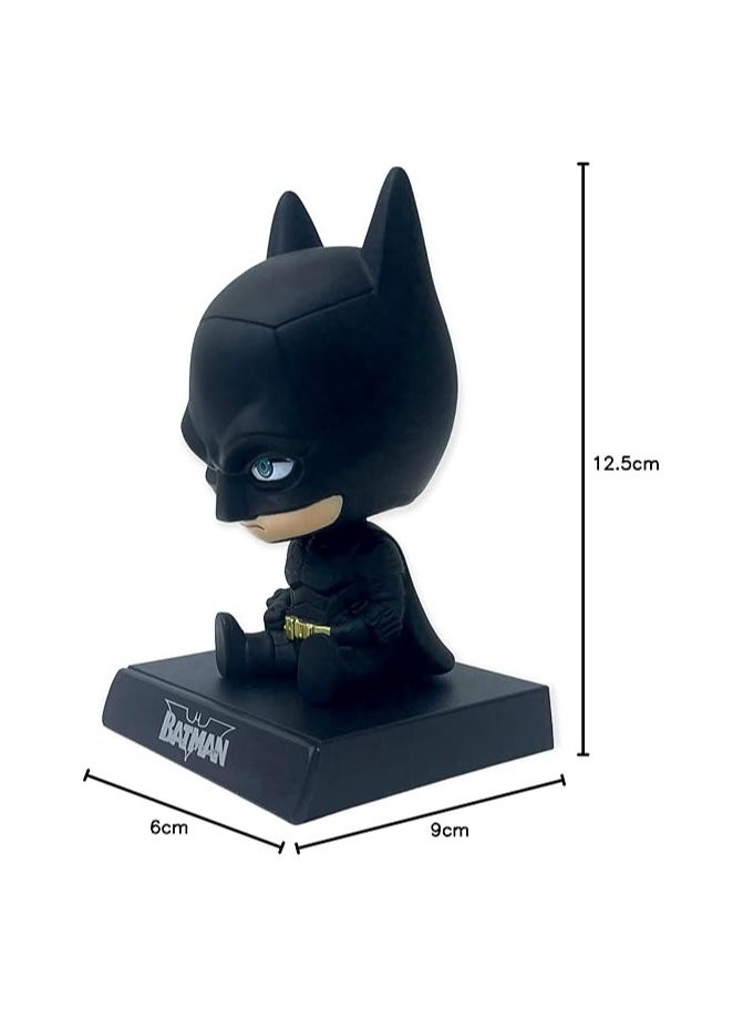 Super Hero Batman 2 Action Figure Bobblehead with Mobile Holder for Car Dashboard, Office Desk & Study Table