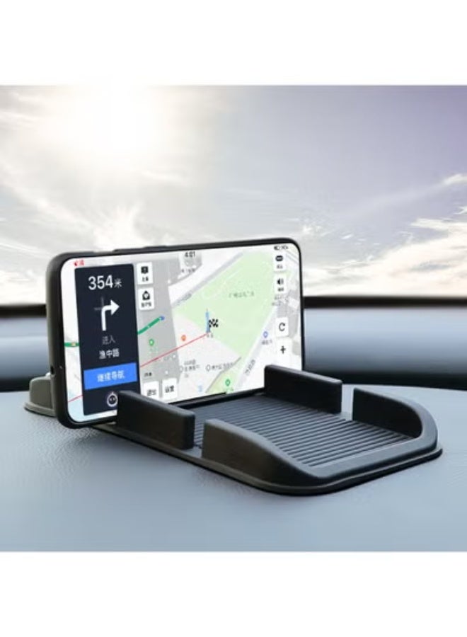 COYO Car Phone Holder, Car Phone Mount Silicone Car Pad Mat for Various Dashboards, Slip Free Desk Phone Stand Compatible Smartphones, GPS Devices and More, Black - Image 1