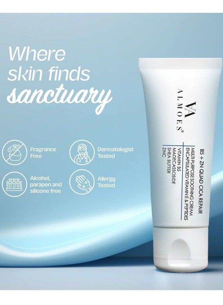 ألموس كريم إصلاح السيكا رباعي الفعالية بفيتامين B5 والزنك بحجم 100 جرام - Image 2