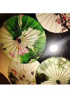 Al Aoyama 1pcs Japanese style Handmade Oiled Parasol Bamboo Silk Umbrella Art Classical Dance Umbrella for Wedding Parties Photography Costumes Cosplay Decoration and Other Events  - Image 2