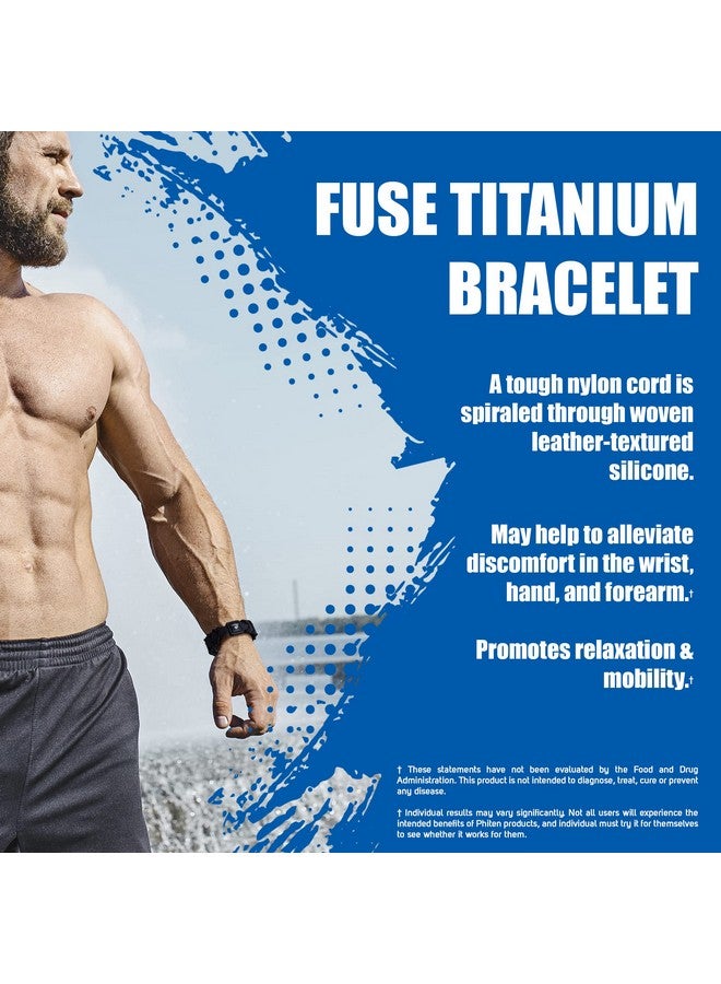 Phiten Fuse Titanium Bracelet Durable Leathertextured Silicone With Woven Nylon Cord Permeated With Premium Aquatitanium And Microtitanium Spheres For Sports Gym Athletics Brown 7.5 - Image 2