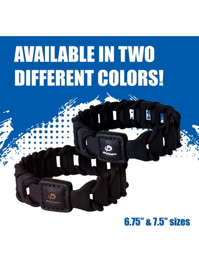 Phiten Fuse Titanium Bracelet Durable Leathertextured Silicone With Woven Nylon Cord Permeated With Premium Aquatitanium And Microtitanium Spheres For Sports Gym Athletics Brown 7.5 - Image 5