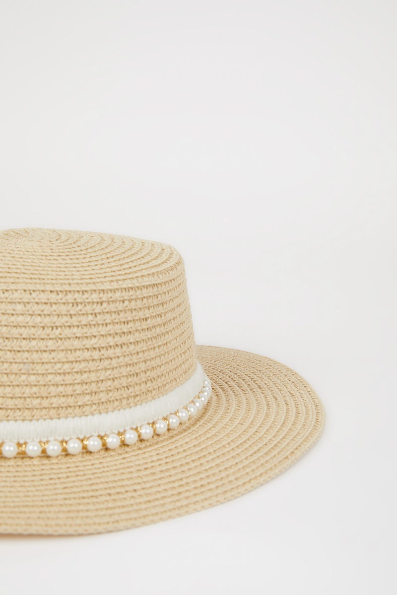DeFacto Beige Girl Girl Straw Hat Casual - Image 2
