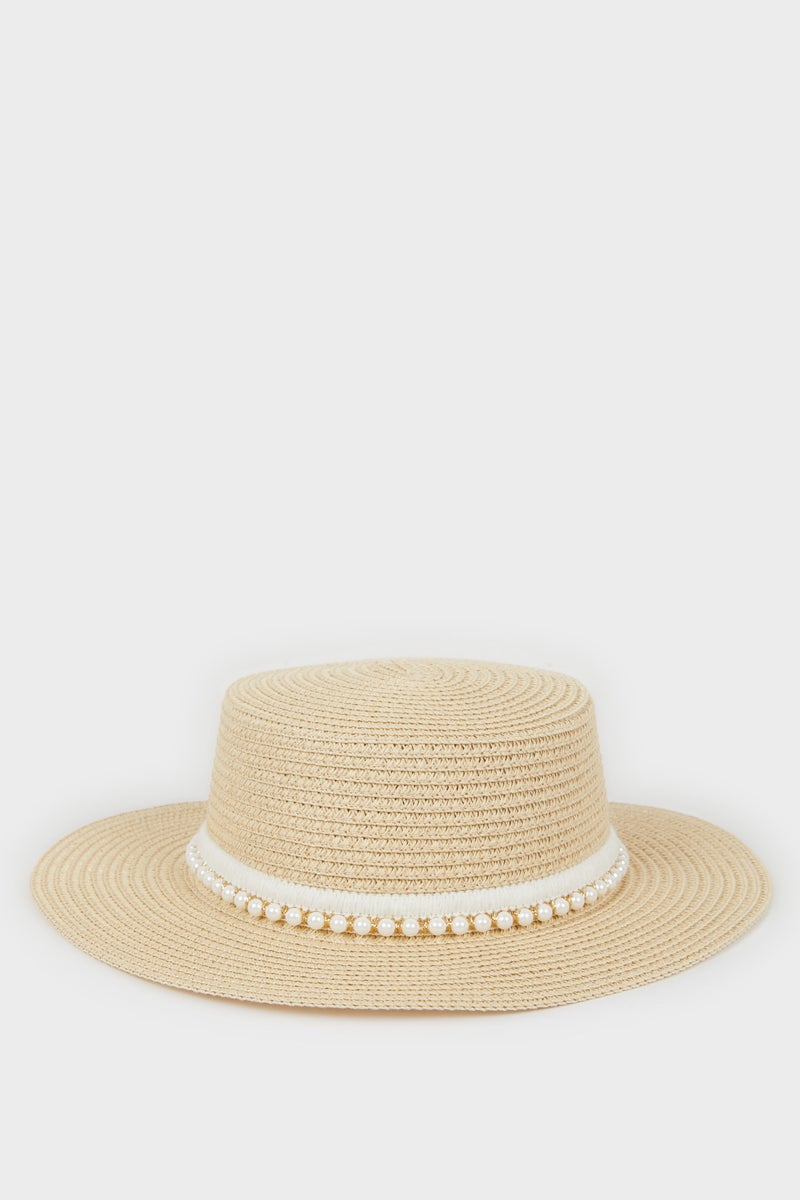 DeFacto Beige Girl Girl Straw Hat Casual - Image 1