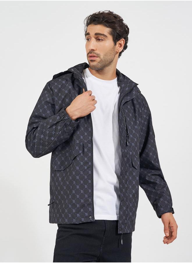 Styli - All Over Print Lined Parka Jacket with Concealed Pocket Detail - Image 1