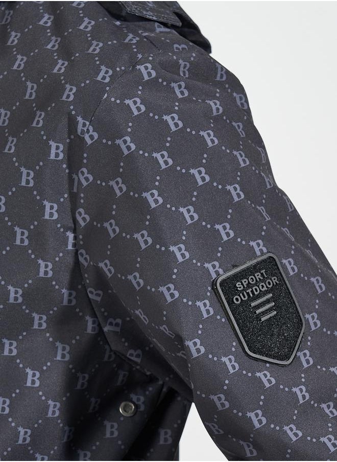 Styli - All Over Print Lined Parka Jacket with Concealed Pocket Detail - Image 1