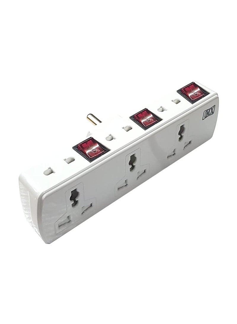 MX MX Cordless Extension Board with Individual Switch Multi Plug Socket with 2 pin 3 pin Universal sockets 6 Outlet with Safety Shutter Protection Surge Protection 6 Amp for HomeOfficeElectronics  - Image 2