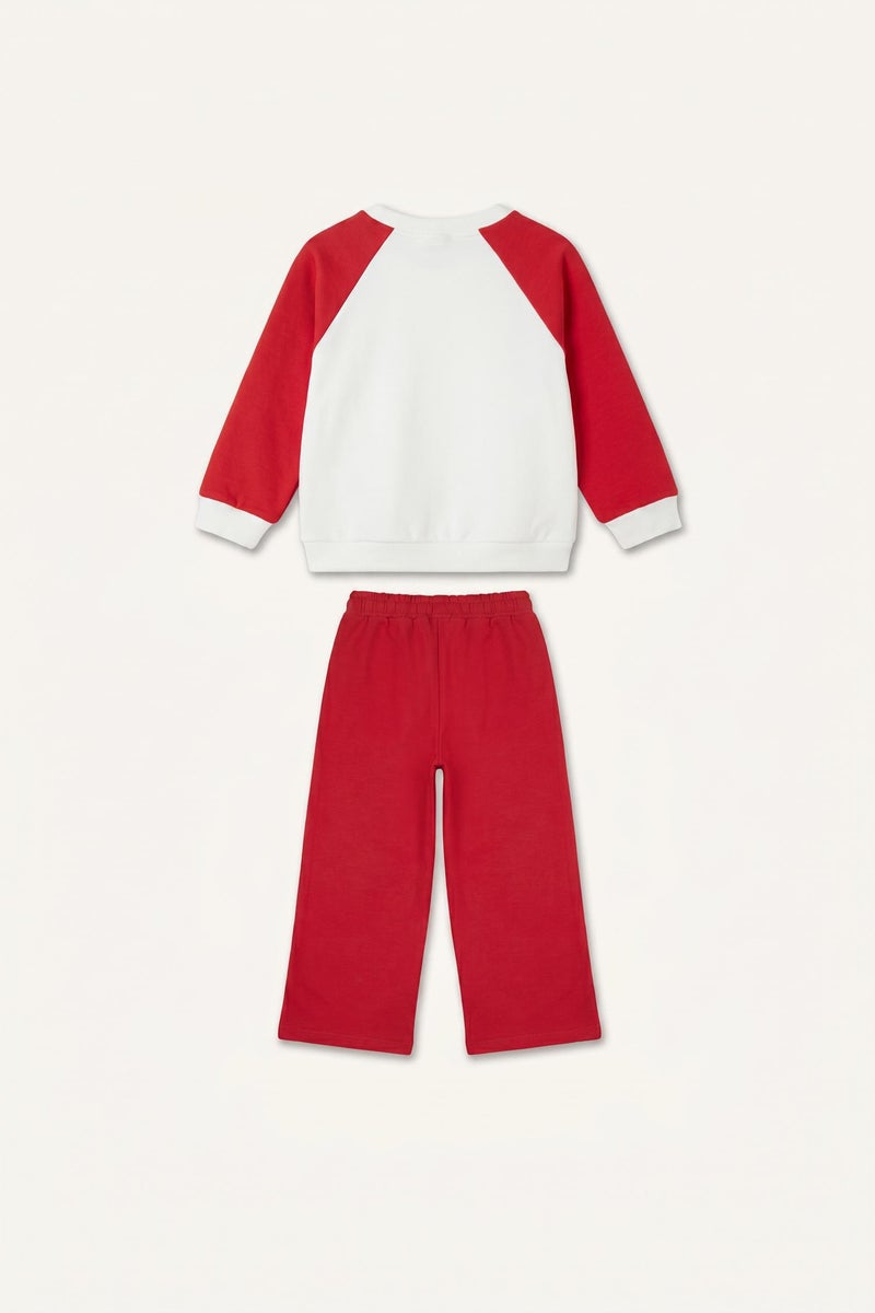 DeFacto Red BabyGirl Baby Girl Regular Fit Sweatshirt and Sweatpants Set Casual - Image 4
