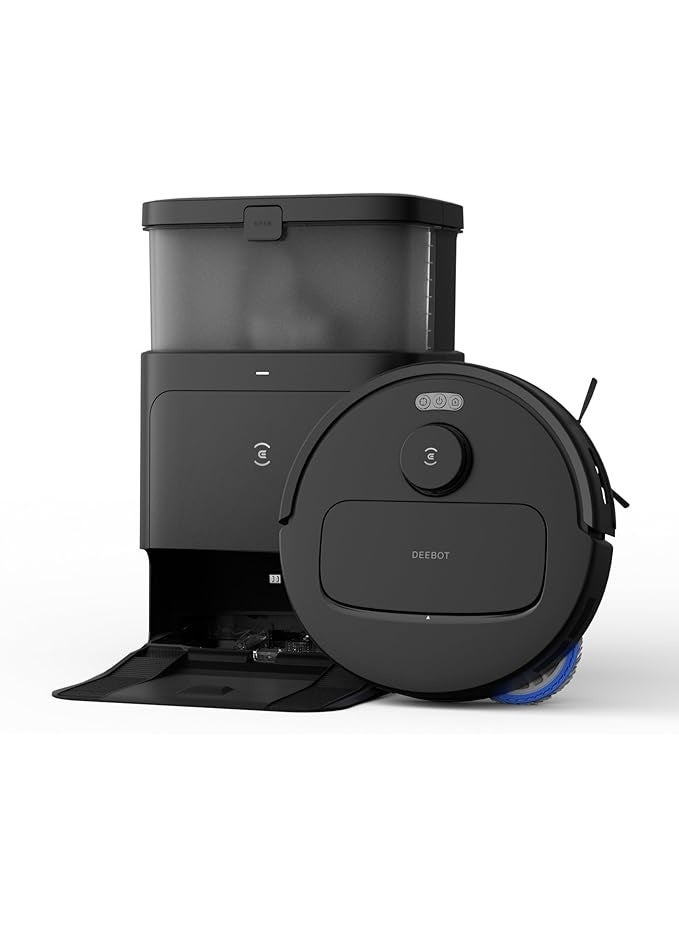 DEEBOT N30 Pro Omni Robot Vacuum Cleaner with Station, Robot Vacuum Cleaner 10000Pa, Hot Water Cleaning and Drying, ZeroTangle 2.0 Brush, 9 mm Skid Lifting, Automatic Emptying, Black - Image 1