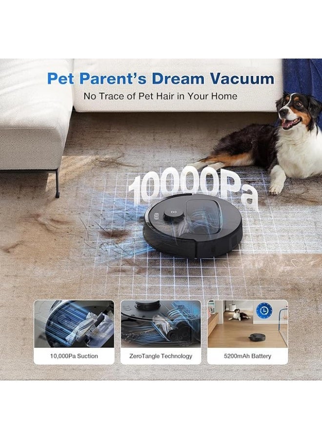 DEEBOT N30 Pro Omni Robot Vacuum Cleaner with Station, Robot Vacuum Cleaner 10000Pa, Hot Water Cleaning and Drying, ZeroTangle 2.0 Brush, 9 mm Skid Lifting, Automatic Emptying, Black - Image 2