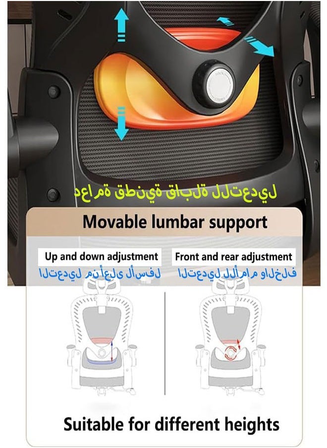 GoldenLike - Office Chair Gaming Chair Ergonomic Desk Chair Home Mesh Office Desk Chairs with Rotatable Lifting Adjustable Headrest 3D Waist Support Flip-up Armrest for Home Office Study (Black-MS-D1) - Image 1
