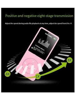 Mini Walkman MP3 MP4 Student Sports Music Player with Screen and Insertable Card (Pink)