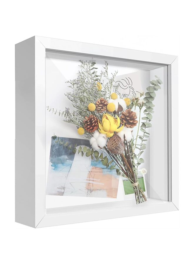 Shadow Box Frame 8.5x8.5with Linen Back, Pine Wooden Frame with HD Glass Shadowbox Display Case for Wall and Tabletop, Memory Box for Flower, Medals, Tickets ( Color : White )  - Image 4