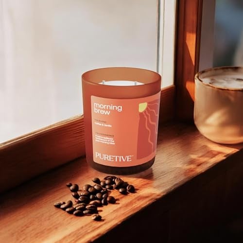 Puretive Notes by Puretive Morning Brew Coffee Vanilla Scented Candle | 100% Soy Wax Two Wick | Long Lasting 35 Hr Burn Non-Toxic Clean Aromatherapy | Home Décor & Gifting | Strong Fragrance 170g - Image 2