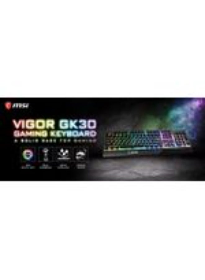 إم اس أي إم إس آي فيجور GK30 كومبو RGB تخطيط عربي - أسود - Image 3