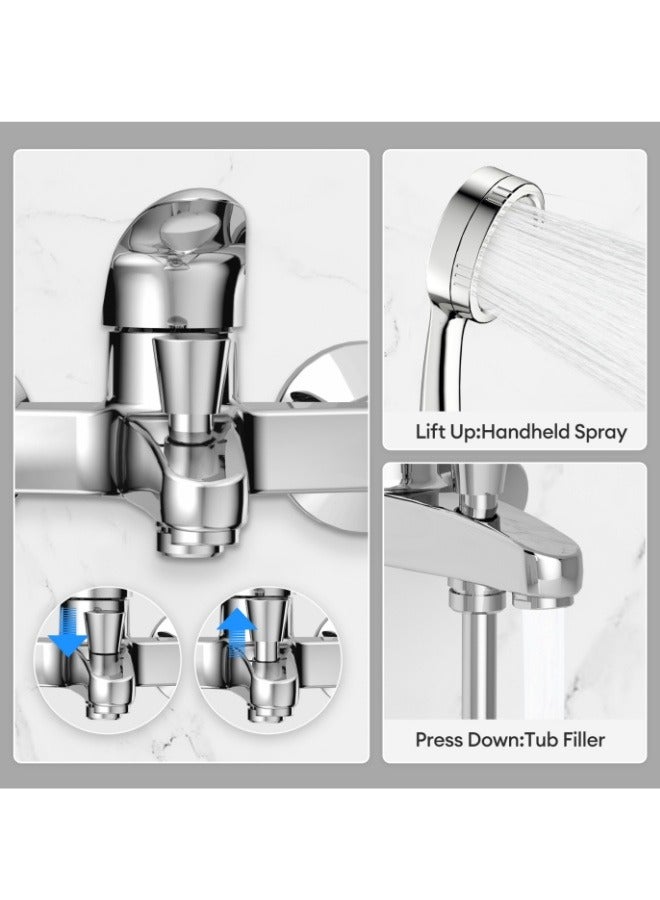 Jomoo Bath Shower Mixer, Single Lever Shower and Bathroom Fixtures, Wall Mounted Brass Bathtub Shower Faucet for Cold and Hot Water - Image 5