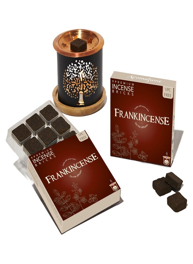 Aromafume Frankincense Incense Bricks & Tree of Life Exotic Burner by Aromafume | 2 Trays x 9 Bricks | Boswellia Carterii & Boswellia Serrata Extract, Native to East Africa & India | Non-Toxic - Image 1