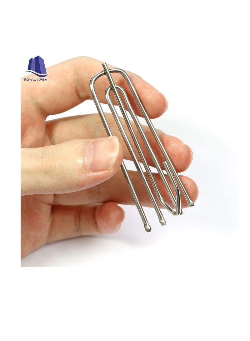 Curtain Pleater Tape Pleat Hook, 4 Prongs Pinch Pleat Drapes Clip Traverse Pleater 4 End Hooks (Pack of 100) - Image 2