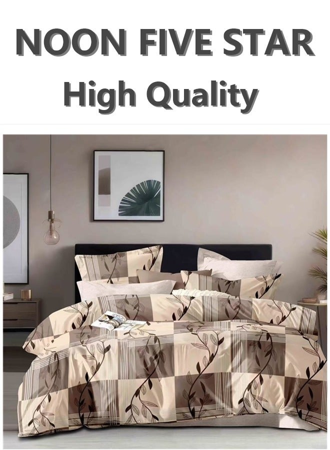 All-in-One King Bed Set 220x240cm: 6PCS Duvet Cover 4Pillow Cover 1 Deep Pocket Fitted Sheet