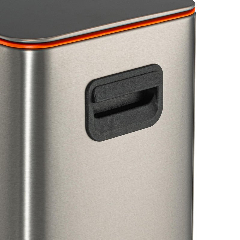 RED FACTOR Slim 2.6 Gallon Stainless Steel Pedal Trash Can with Soft Close Lid for Narrow Spaces â€“ Wastebasket Bin with Removable Inner Bucket for Bathroom, Kitchen, Bedroom or Office (Metallic Gray) - Image 5
