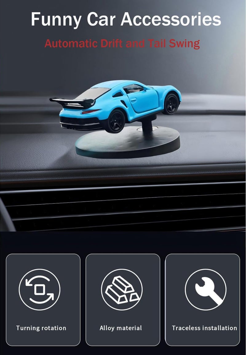 YimiBloss Car Dashboard Decorations – Drift & Turn Mini Car Model Ornament – Dynamic Interactive Automobile Decor for Enthusiasts Vehicle Interior Dashboard Drifting Decorations Accessories Gifts(Blue-1) - Image 4