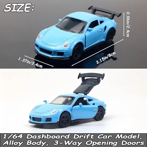 YimiBloss Car Dashboard Decorations – Drift & Turn Mini Car Model Ornament – Dynamic Interactive Automobile Decor for Enthusiasts Vehicle Interior Dashboard Drifting Decorations Accessories Gifts(Blue-1) - Image 3