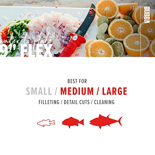 BUBBA 9 Inch Flex Fillet Knife with Non-Slip Grip Handle, Full Tang Stainless Steel Titanium Bonded Blade, Lanyard Hole and Synthetic Sheath for Fishing - Image 5