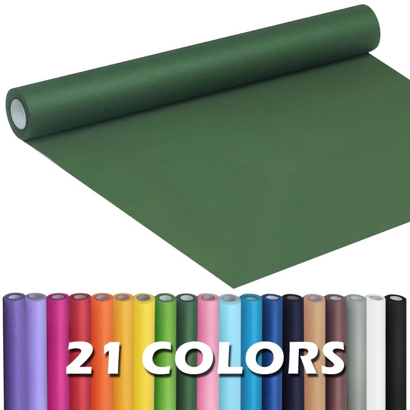 PH PERKHOMY PerkHomy Dark Green Kraft Paper Roll 17.5" x 960" (80') for Gift Wrapping Bouquet Flower Art Painting Craft Writing Packaging Shipping 80GSM 55LB (Dark Green, 17.5" x 80') - Image 1